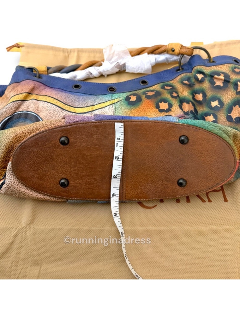 NWT Premium Anuschka Hand Painted Leather Collage S.M.D.C Hobo Peacock Butterfly - Picture 15 of 16